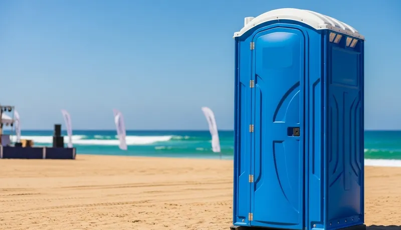 Porta potty rental units at a construction site in Mesa, AZ