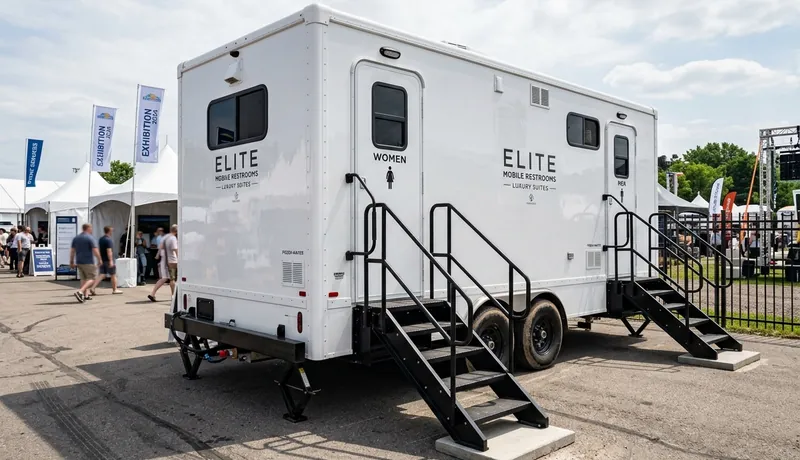 Restroom trailer rental in Arizona for large events and construction sites near Mesa